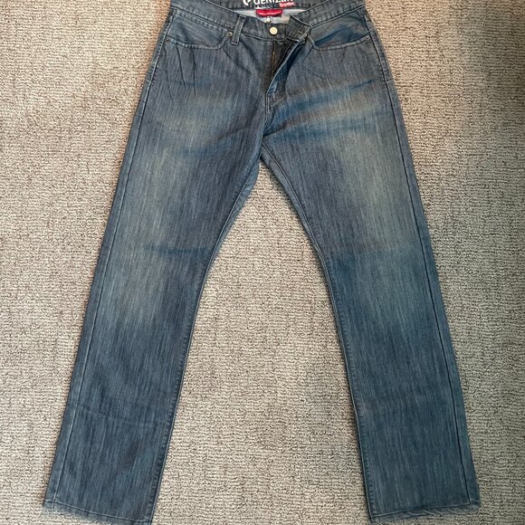 Levi's 218 Denizen Blue Jeans - Muted Blue with Vertical Wash - Straight Leg - Picture 1 of 9